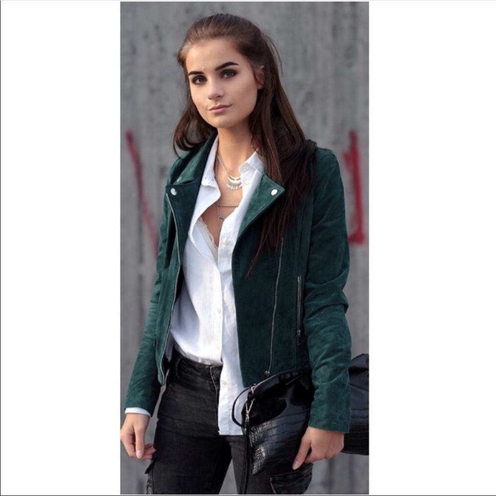 SL8 green moto jacket